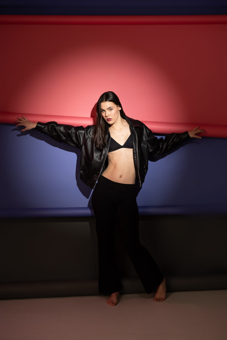 The Models model Elizabeth showcasing Cog's Colours of the week